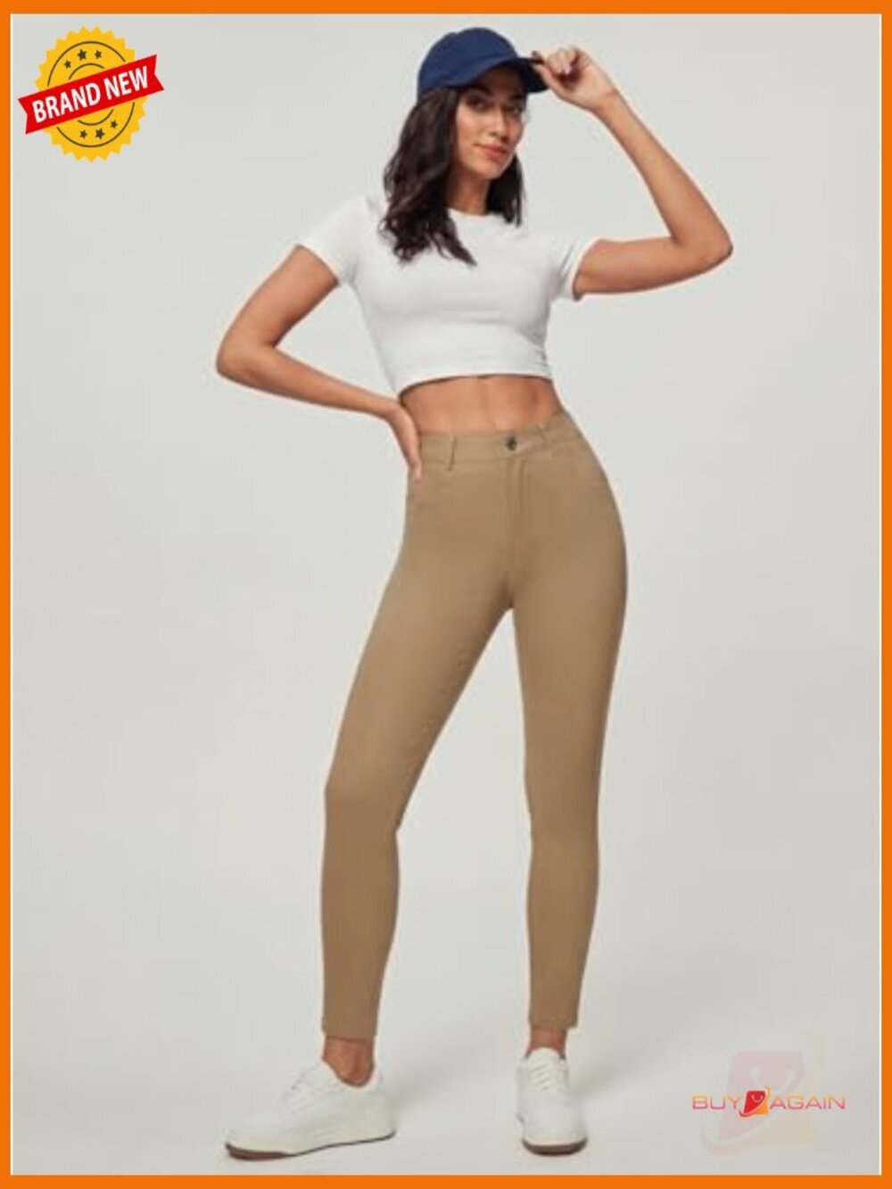 High Waisted Stretchy Skinny Jeans Tummy Control Jeggings Pull On with Pockets - Picture 3 of 7
